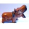 Hippopotame sculpté en bois de Suar PM