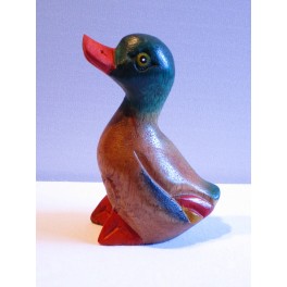 Canard sculpté en bois de Suar