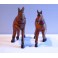 Chevaux sculpté en bois de Suar