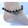 Bracelet de cheville avec perles et pierres d'onyx