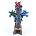 Brule Encens Triple Dragon Rouge Vert et Bleu - 36 cm