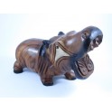 Hippopotame sculpté en bois de Suar grand modéle