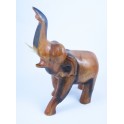 Eléphant sculpté en bois de Suar 34X23