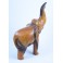 Eléphant sculpté en bois de Suar 34X23