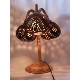 Lampe 3 globes en Noix de Coco