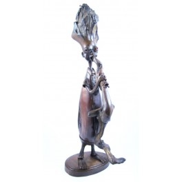 Sculpture de musicien en teck 48 cm - "MZ-006"