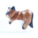 Petit chat sculpté en bois de Suar - N°31