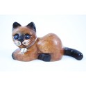 Petit chat sculpté en bois de Suar - N°36