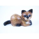 Petit chat sculpté en bois de Suar - N°37