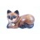 Petit chat sculpté en bois de Suar - N°38