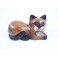 Petit chat sculpté en bois de Suar - N°39