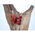 Boucles d'oreilles en pierre de Corail