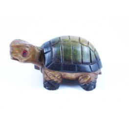 Tortue terrestre sculpté en bois de Suar - 19x10