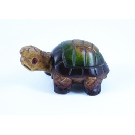 Tortue terrestre sculpté en bois de Suar - 13x7