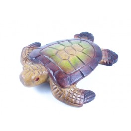 Tortue de mer sculpté en bois de Suar 21x19