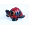 Tortue colorée sculpté en bois de Suar - 12x8