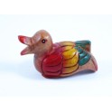 Canard sculpté en bois de Suar 9x6