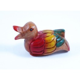 Canard sculpté en bois de Suar 9x6