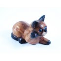 Petit chat sculpté en bois de Suar - N°45