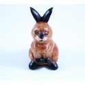 Lapin sculpté en bois de Suar 13x6