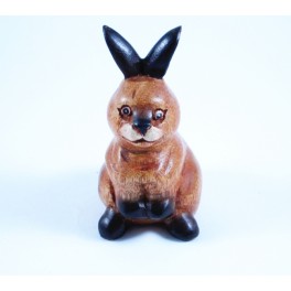 Lapin sculpté en bois de Suar 13x6