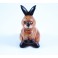 Lapin sculpté en bois de Suar 13x6