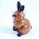 Lapin sculpté en bois de Suar 13x6