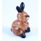 Lapin sculpté en bois de Suar 13x6