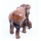 Eléphant et son petit  sculpté en bois de Suar