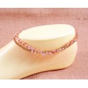 Bracelet de cheville avec perles de laiton et Quartz Fumé - BR025