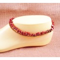 Bracelet de cheville avec perles de laiton et Pierre de Soleil - BR027