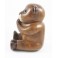 Ourson assis sculpté en bois de Suar 19x12