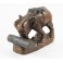Eléphant sculpté en bois de Suar 14x18