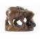 Eléphant sculpté en bois de Suar 14x18