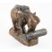 Eléphant sculpté en bois de Suar 14x18