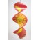 Spirale à vent en bois Soleil et Lune Rouge - 40x16