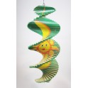 Spirale à vent en bois Soleil et Lune Vert - 40x16