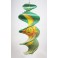 Spirale à vent en bois Soleil et Lune Vert - 40x16