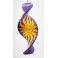 Spirale à vent en bois Soleil et Lune Violet - 40x16
