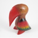 Toucan sculpté en bois de Suar - 14x11