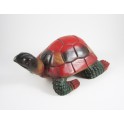 Tortue Coloré sculpté en bois de Suar - 30 X 12