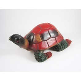 Tortue Coloré sculpté en bois de Suar - 30 X 12