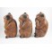 3 Singes de la sagesse sculpté en bois de Suar - 21 cm