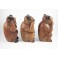 3 Singes de la sagesse sculpté en bois de Suar - 21 cm