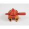 Grenouille Musicale Orange Sculpté en Bois de Suar 8 X 5