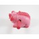 Cochon musical Rose sculpté en bois de Suar - 11x7