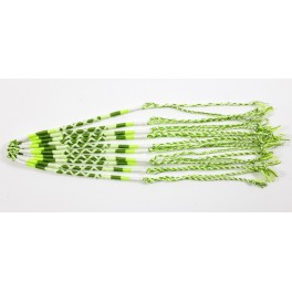 Lot de 10 Bracelets de l'amitié en coton - Blanc et Vert - Bracelet brésilien