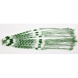Lot de 10 Bracelets de l'amitié en coton - Vert et Blanc- Bracelet brésilien
