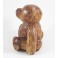 Ourson assis sculpté en bois de Suar 15x14