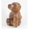 Ourson assis sculpté en bois de Suar 15x14